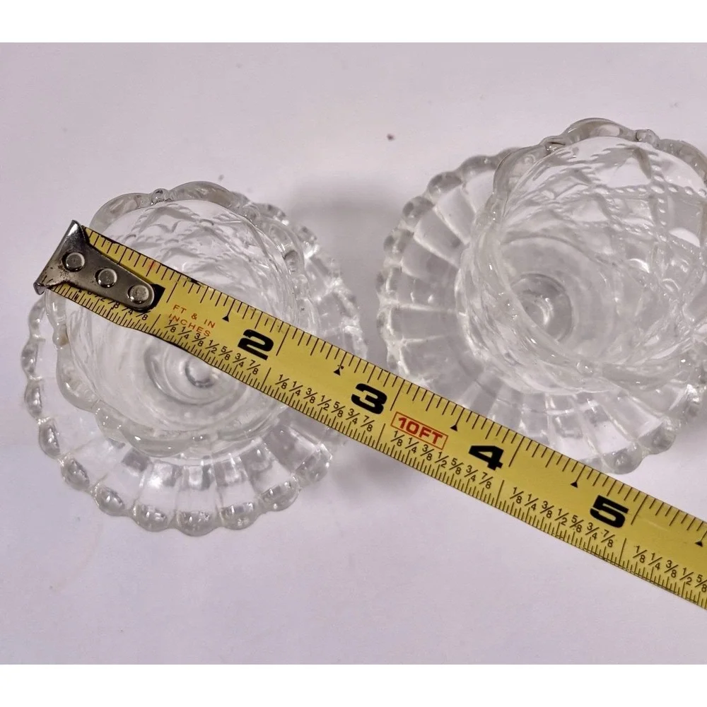 Vintage Partylite Quilted Crystal Pair Votive Candle Holders,P9246,-2 PIECE SET